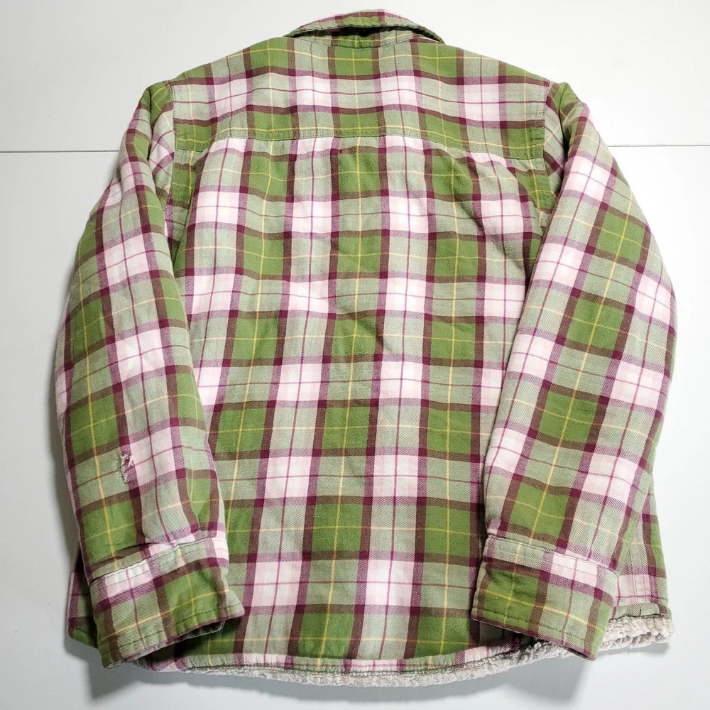 Boden Plaid Sherpa Lined Button Jacket 11-12Y